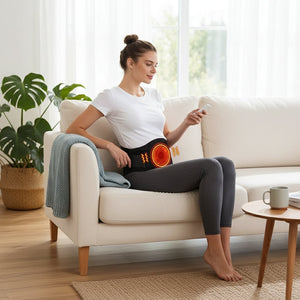 Ceinture massage dos chauffante vibrant – Support lombaire thermique sans fil, abdomen et taille, 3 niveaux de chaleur & vibrations