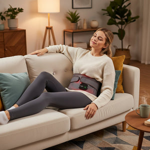 Ceinture massage dos chauffante électrique & Vibration – Attelle abdominale Infrarouge, soutien lombaire, soulage Stress lombaire, batterie 5000mAh