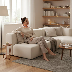 Appareil massage cou et cervicales électrique & microcourant – Masseur cervical pétrissage Shiatsu, vibration, chauffage, épaule, sans fil & têtes remplaçables