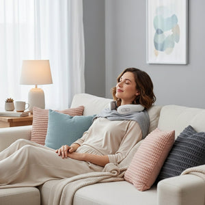 Appareil massage cou et cervicales intelligent & portable – Masseur nuque vibrant, chauffant, 4 têtes, relaxation vertèbres cervicales & soulagement tensions