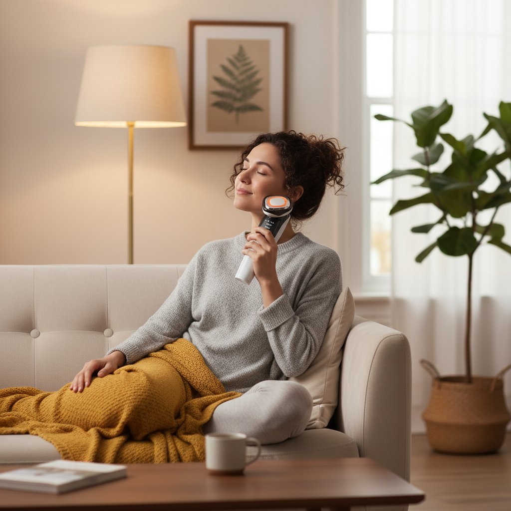 Masseur visage électrique EMS & LED – Nettoyage Profond Photon, Lifting Anti-rides, Vibration Chauffante & Rajeunissement de la peau