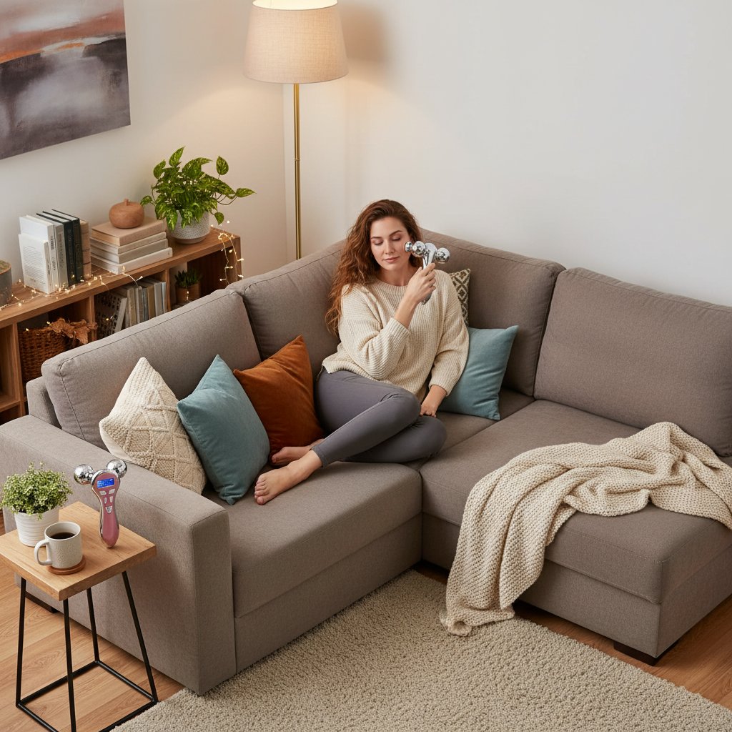 Masseur visage électrique EMS & Microcourant – Appareil Lifting V Anti-Rides, Vibration, Outil de Soin Beauté Cou, Yeux & Corps, Raffermissement Peau