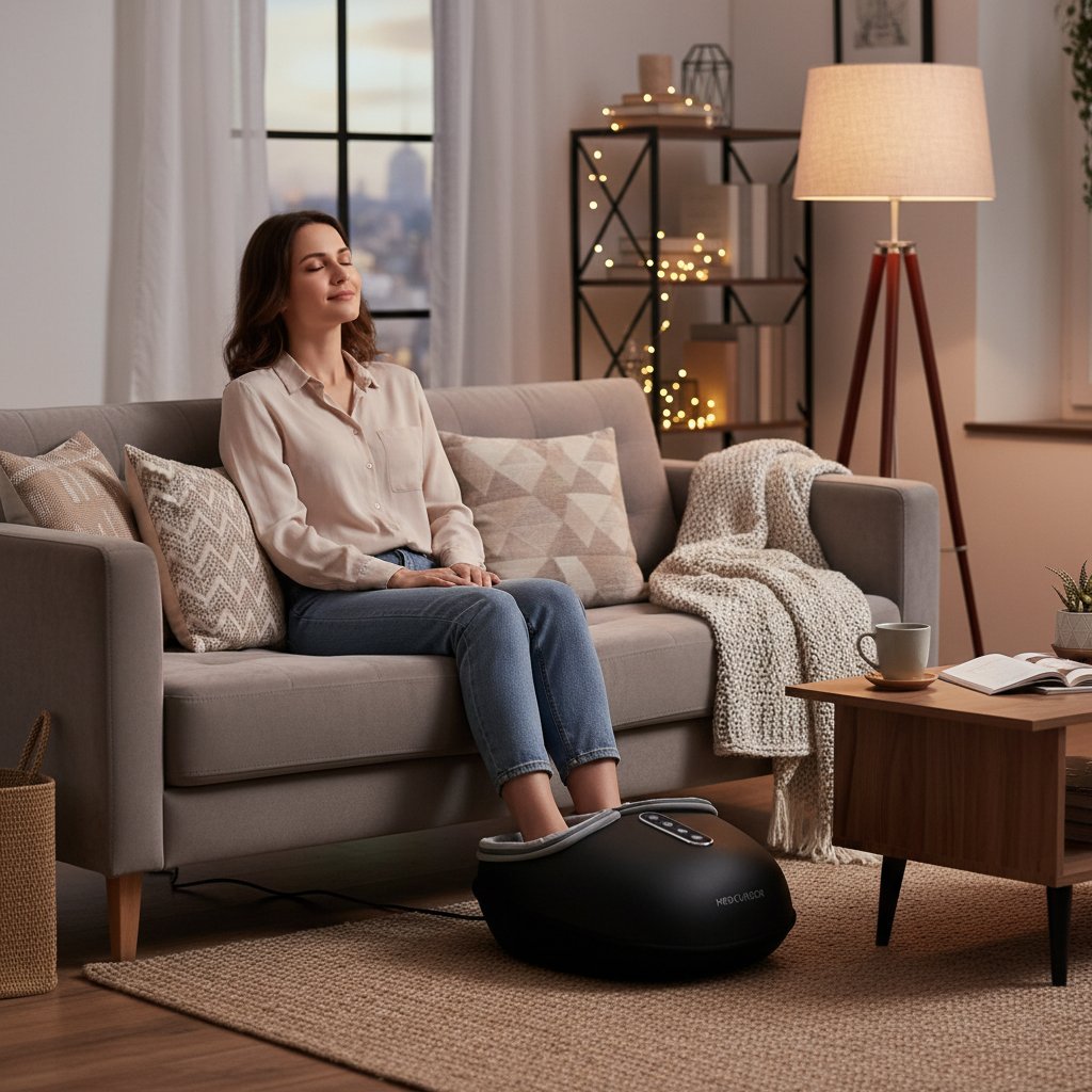 Masseur de pied électrique & enveloppant – Relaxation musculaire, rouleau chauffant, réflexologie & instituts oto, circulation sanguine, soulagement tensions & douleurs.