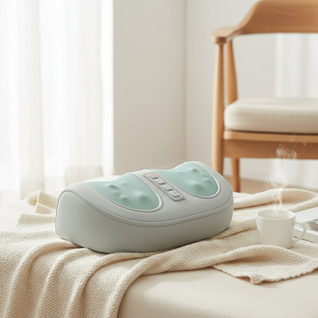 Masseur de pied électrique Shiatsu & Chauffant – Masseur corporel Pétrissage profond, Thérapie thermique, 3 Modes de rouleau & Circulation sanguine