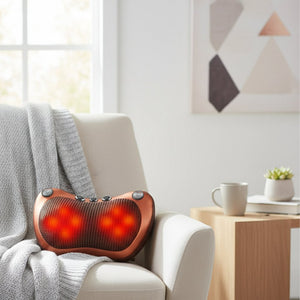 Oreiller de Massage électrique tête & cou – Masseur Shiatsu relaxation épaules dos, thérapie magnétique arthrite, portable & vibrant